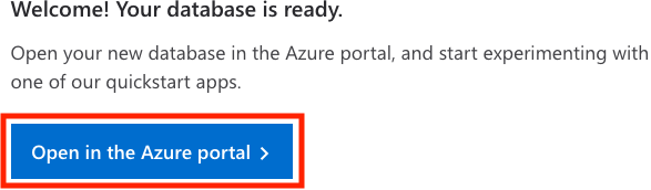 open in Azure Portal button